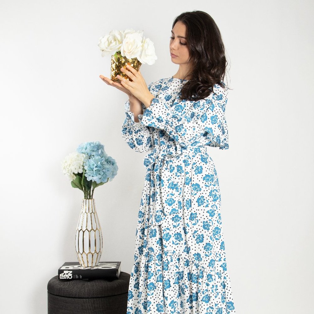 Floral Printed Ruffled Dress (Dot & Stripe)